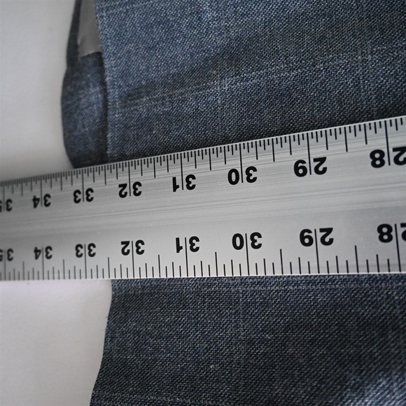 Jos A Bank‎ 44L Blue Windowpane Silk Wool Mens Suit Jacket Blazer Sport Coat - Picture 11 of 16